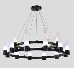 Amerikaanse Rh Loft Retro Matte Black Metal Kroonluchter Luster Luminaria G9 LED Kroonluchter Verlichting voor Foyer Hanger Kroonluchter