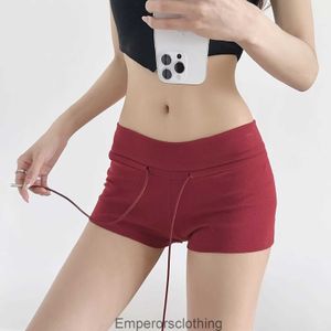 American Spicy Girls High Taille Drawing Shorts Dames 2024 Lente/zomer Nieuwe stijl Solid Color Slim Fit Sports en Casual Hot Pants