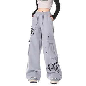 American Street Hip-Hop Graffiti Sports Pants Dames Dunne en veelzijdige losse casual broek Jazz Street Dance Pants