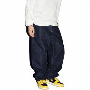 American Street Retro Color sólido Mop Jeans Hip-hop Skateboard Hip-hop Pantalones rectos Bboy Pantalones sueltos 15zS #