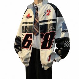 Vestes et manteaux de baseball de style américain Street Hommes Y2K Nouveaux pilotes Costume de moto Hiphop Fi Label Uniformes de baseball x8kP #