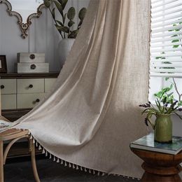 Tenda in stile americano - Misto lino semplice e in tinta unita per soggiorno camera da letto - Blocco della luce termica 240113