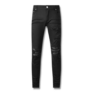 American Style High Street Black Nieuw nieuw noodlijden lederen live streaming internet celebrity jeans 602