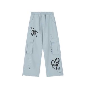 American Style High Street Workwear Casual broek voor kinderen in het voorjaar van 2024 Trendy hiphop leggings rechte been broek