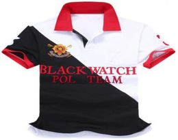 Tshirts solides de style américain pour hommes Black Watch Big Horse broderie Fashion Classic Polos Coton Tees Polo Team Shirt White Bla8995892
