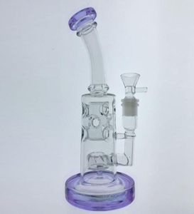 Américain épais loisirs partiel verre violet bongs droits fab eggo trous perc smokin verre bongs recycler les plates-formes pétrolières verre bong pipe2043151