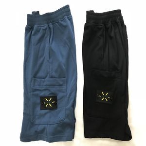 Américain haut matériel short de plage hommes pantalons de sport rétro coton bleu court logo cravate broderie été explosions de rue cinq tro211K