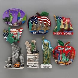 American Tourism York Estatua de la libertad Atlantic City Times Square imán de nevera pegatina magnética para nevera 220426