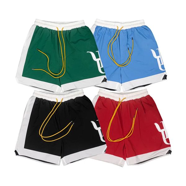 American Trend Rhude Color-block Sports Shorts pour hommes pantalons décontractés de basket-ball masculin