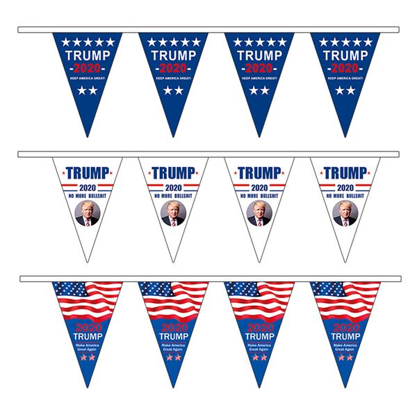 Triangle américain Pull Drapeau Trump 2020 Make America Great Again Drapeaux Décoration de fête Bannière suspendue Drapeau américain RRA2025