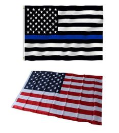 American USA Flags US Flags Blue Ligne 90x150cm 3 par 5 pieds Ligne rouge mince noir blanc et bleu avec des œillets en laiton5338237
