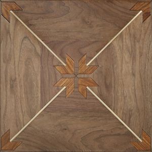 American Walnut Art Parquet Wood Floor Sapele a conçu des planchers de bois franc Incrustation de laiton Meubles de villas de luxe Papier peint médaillon pour la décoration de la maison