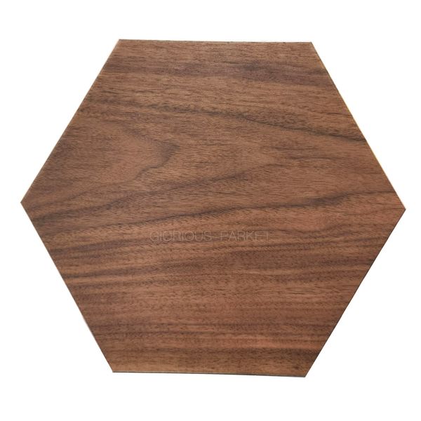 noyer américain hexagone sur mesure carrelage parallèle conçu décoration de la maison planchers en bois naturel bois art papier peint déco luxe panneaux muraux carftsman fait à la main