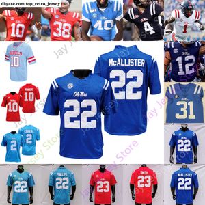 American Wear NUEVAS camisetas Ole Miss Rebels Football Jersey NCAA College A.J.BROWN Taamu Archie Manning Mike Wallace Michael Oher Ealy Williams Jones Yeboah Metcalf