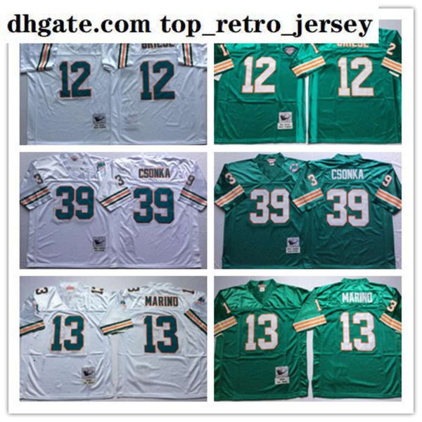 American Wear NOUVEAU NCAA College Mens Jersey Vintage Chemises Bob Griese Dan Marino Larry Csonka Broderie Football Maillots Cousu