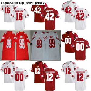 American Wear Wisconsin Badgers College Football Jerseys 67 Jon Dietzen 2017 NOUVEAU Rouge Blanc Elite Cousu Personnalisé Hommes Femmes Enfants Meilleure Qualité