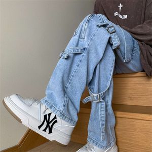 Jeans de travail américains, ambiance High Street pour hommes, marque tendance de Style ample et droit, pantalons hip-hop de rue beaux et explosifs, printemps et automne