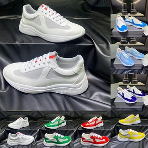 Americans Cup Sneakers Designer schoenen voor heren rubber octrooi lederen trainers luxe chaussure plaat-formaat zwart groen witte flats man panda casual schoen