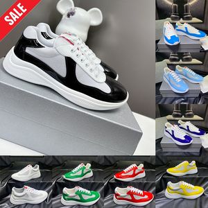 Americas Cup Designer Shoes For Men Luxury merken Sneakers Patent Leather Black Wit Geel Flats Plat-Forme Chaussure Walking Casual Trainers Pandas