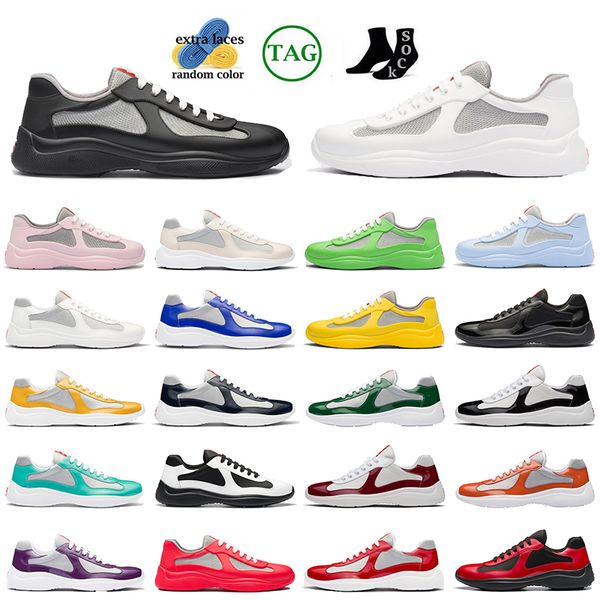 Copa América Zapatillas bajas Zapatos de diseño de lujo Malla transpirable Zapatillas de bicicleta de goma suave Tejido técnico Piel de becerro Casual Caminar Azul Negro Blanco EUR38-45