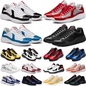 americas cup Mango Zilver Zwart Rood Koningsblauw Xl Wit Goud Leer Platte schoenen heren Casual Zacht Rubber Sneaker Mesh Veters Patent