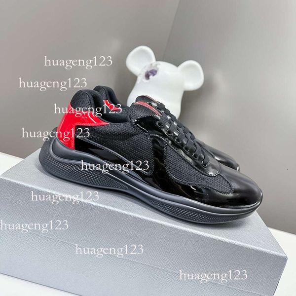 Americas Cup Men Femmes Sneakers en cuir de haute qualité Traineurs à plat en cuir de haute qualité