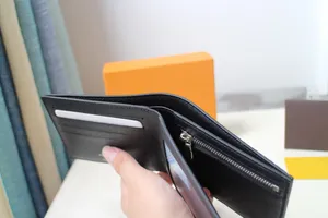 AMERIGO portefeuille à trois volets pour hommes porte-cartes de crédit porte-carte d'identité de marque pince à billets portefeuilles d'argent courts organisateur de sac mince porte-monnaie