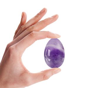 Amethyst Yoni Eggs Set Natural Jade Stone Crystal Yoni Wand Higiene femenina Bola Kegel Mujeres Massaje muscular vaginal Ejecutora