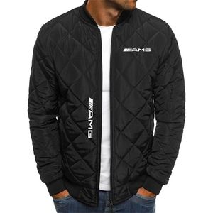AMG bedrukt pluche katoen hoodie sweatshirt casual outdoor jas rits heren sweatshirt flightsuit jas jas 211027