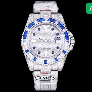 AMG Swarovski diamants montre hommes montres 904L acier Relojes montre-bracelet 40mm 3135 mouvement mécanique automatique motre be luxe montres de luxe montres-bracelets