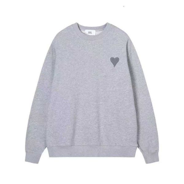 Ami Marca de alta calidad Diseñador de mujeres Amis Moda para hombre Jersey Manga suelta Primavera Embroid Corazón Ropa Ama Tops Off Sudadera con capucha 8600 2LSG