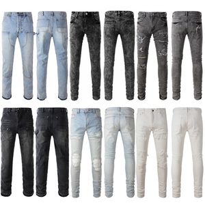 ami designer denim jeans hommes ropahombre pantalon imprimé jeans pantalon pour hommes drapeau américain designer skinny fit gros biker polo hommes taille 42 café 98 coton 2 spandex 27 taille