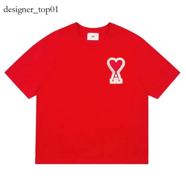 Ami Marca de moda Tendencia Diseño de camiseta Hombre Amis Paris Diseñador Patrón de amor Tire de Ami Camiseta Camiseta Tops Imprimir Ropa de manga corta informal Mezcla de algodón Amirs 9196