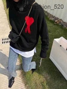 Ami Sweat à capuche Designers masculins et féminins à capuche Highs Qualité Hommes Pull Brodé Rouge Amour Printemps Col Rond Jumper Couple Sweatshirts Hommes Cardigan 8VBY