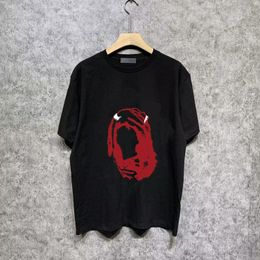 Fashion Men's T Shirts Loose Skull Print T-shirt T-shirt Wit zwart S-3XL AM1202 8028# AM0307