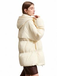 Amii Minimaliste 2023 Down Puffer Manteau pour femmes hiver épais pain bouffant avec capuche col haut Lady LG vêtements d'extérieur nouveau 12324021 T0iL #