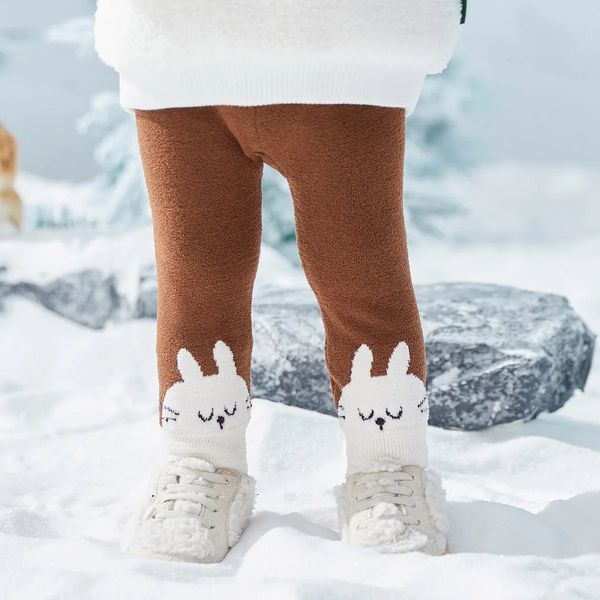 Amila bébé fille laine bas pantalon hiver enfants mignon dessin animé motif Animal enfant sous-vêtements chauds 240109