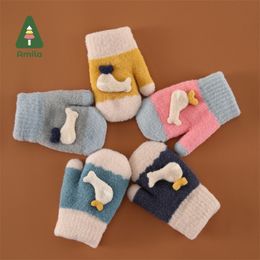 Amila Baby's Glove Winter Boys and Girls Warmth Whale Shape With Color Blocking Mittens 231221