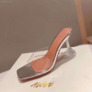 Amin Maddi Sandalias Diseñadores Sandalias Cuero Nueva Alta Calidad Mujer Sandalia Verano Tacones transparentes Zapatos de vestir de novia Fiesta Diapositivas atractivas diseñador mujer sandalias