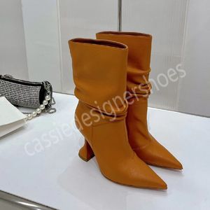 Amina Botas Cortas Femeninas Diseñador Vintage Mujeres Mediados De Pantorrilla Botas Occidentales Tacones Altos Planos Gamuza Informal Vaquera Botas Vaqueras Correas Señoras Otoño Calzado Zapatos