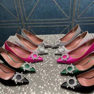 Amina Muaddi Begum nieuwe schoenen voor vrouwen echt leer super hoge dunne hakken lente herfst luxe ontwerper vrouwelijke schoenen pumps schoenen7cm