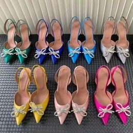 Amina Muaddi Designer Sandales talons pour femmes chaussures de robe de luxe 10 cm sandales de fronde pointu