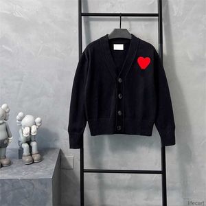 AMIParis Cardigan Pull Jacquard A Heart Coeur Love Sweat AM I Paris Casual Hommes Femmes Tricot Sweat à capuche Jumper 2023 Mode d'hiver AmiShirt AMIs 2U7G