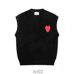 Sweater Amiparis Amis en tricot saut-jampes Sweat Fashion V Neck Sans manches Hiver Am I Paris Big Heart Coeur Love