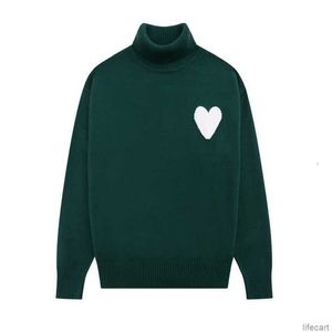 Amiparis Sweater Hoge kraag Am I Paris Jumper Winter Dikke Turtleneck Coeur Borduurde A-Word Hart Love Breat Sweat Women Men Amisweater Amis Ruix