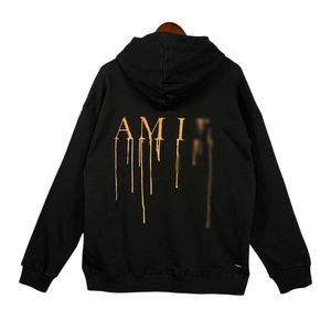 Amireshoodie Designer Hoodie Topkwaliteit Dames Hoodies Sweatshirts Vroege herfst Trui met capuchon Trend Gepersonaliseerde handgeschilderde Flow Loop Lovers