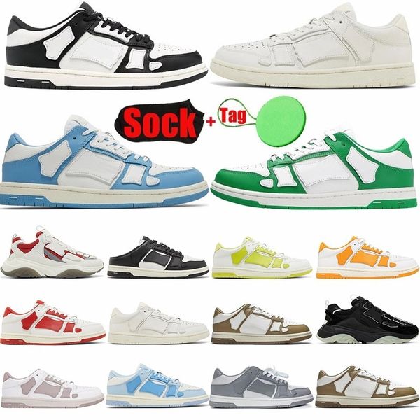 Skel Top Low Designer Chaussures Pour Hommes Femmes Noir Blanc Panda Poudre Bleu Vert Rouge Baskets Formateurs De Luxe