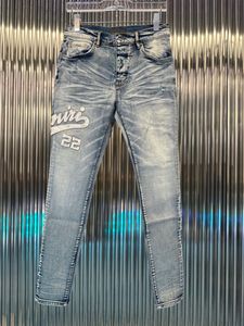 Amirii Jeans Jeans pour hommes Jean Hombre Lettre étoile AMIRII MEN BRODE PATCHWORY Ripped for Trend Brand Motorcycle Hole Ruine Pant Mens Amiriri Jeans 600