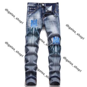 AMIRII Jeans Jeans pour hommes Jeans pour hommes de la marque de concepteur Ksubi Paint Amiriri pour hommes jeans Higher High Street Jeans Mens Gar Patch Slim Fit Small Feet Jeans 635