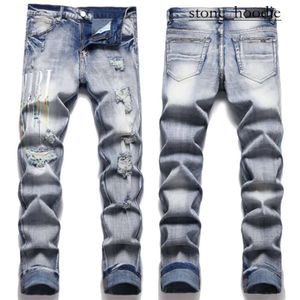 Amirir Jeans Designer de luxe de haute qualité Ksubi Jeans Street Trendy Rock Amirir Jeans Men Motocycle Broidered Denim Pantal